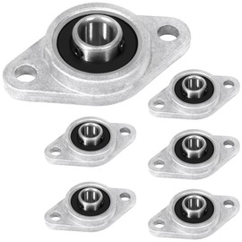 Flange Bearing KFL08 Pillow Block Bearing, Pack of 6 Flange Bearings, Self-Aligning Pillow Block Rhombic, Zinc Alloy Ball Bearing Block for Axle Shaft Machine, 3D Printer, 8 mm Diameter
