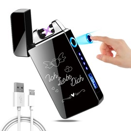 Gohytal Valentinstag Ich Liebe Dich Feuerzeug Elektrisch Geschenk Elektronische Feuerzeug für Männer, Geburtstag Geschenk für Ihn Herren Ehemann Freund, Jahrestag Geschenk für ihn, USB Feuerzeug