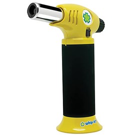 Whip-It! Ion Torch - Yellow & Black. Butane Torch Lighter, Refillable Cooking Torch with Adjustable Flame, Safety Lock for Soldering, Kitchen, Welding