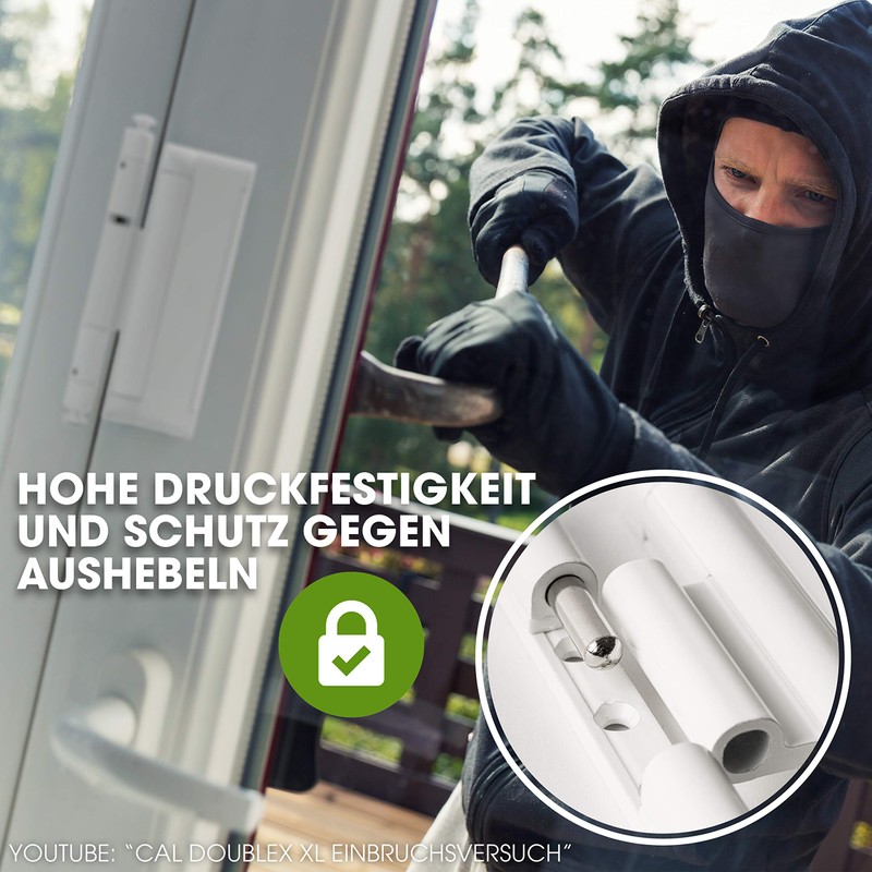 Cal Doublex XL - Fenstersicherung gegen Einbruch, auch für Balkontür,