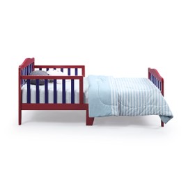 Olive and Opie Twain Toddler Bed in Red and Blue