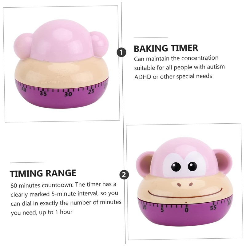 ABOOFAN 1Pc Cartoon Animal Kitchen Timer Practical Reminder for Cooking