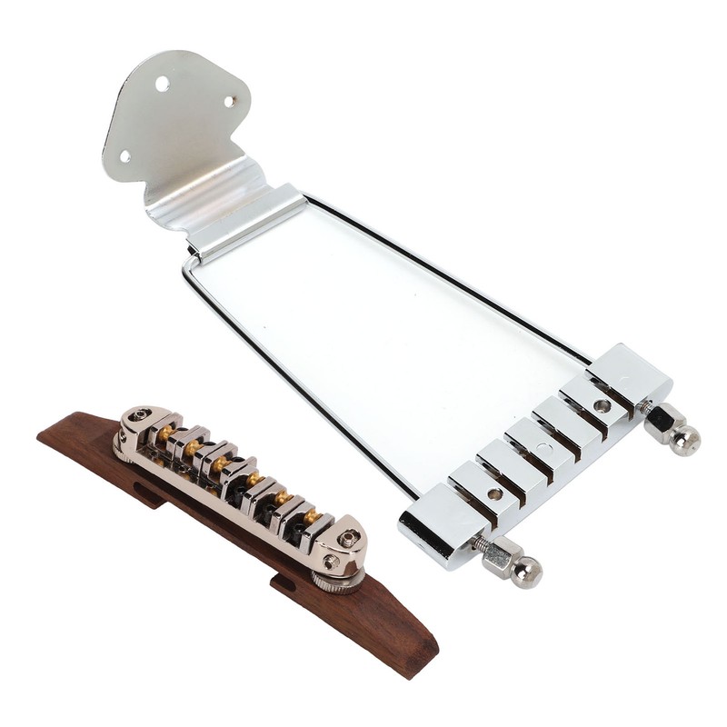 6 String Guitar Metal Tailpiece Adjustable Wooden Bridge Replacement String