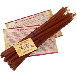 Holy Land Market Pure Beeswax Organic Hand Made Candles - Orthodox Church Candles from Jerusalem - 10 Inches Tall, 3/8 Inch Diameter (Dozen)