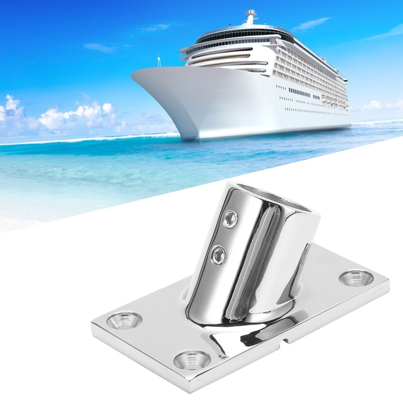 Boat Handrail Base Fitting Stainless Steel 60 Degree Rectangular Boat