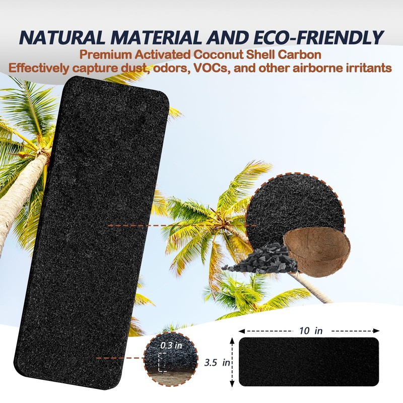 Ceiling Fan Filters for Blades, 15Pcs Activated Coconut Shell Carbon