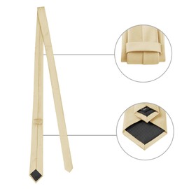 Allegra K Men's Square Plain Satin Bow Tie Pocket Square Tie Set Champagne One Size, champagne