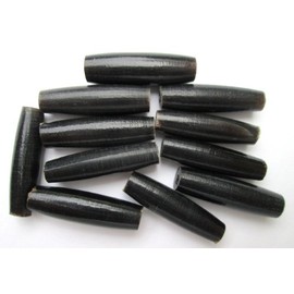 Genuine Hairpipe Bone; Black Horn, Size 1 inch, 25 pcs; Hair Pipe Choker Beads