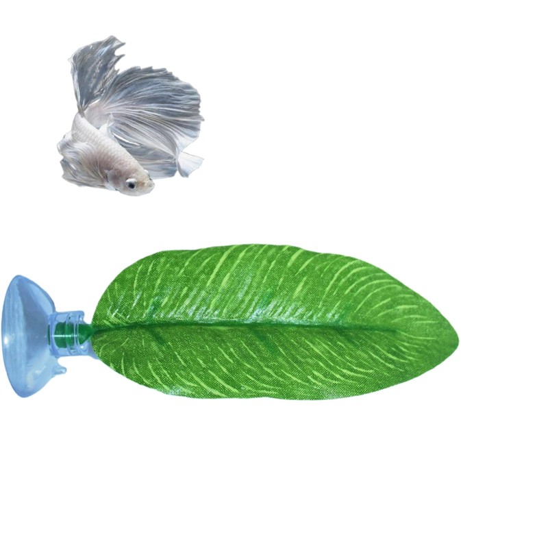 DODOAQUA 2 PCS Aqua Betta Fish Leaf Soft Bed Simulating