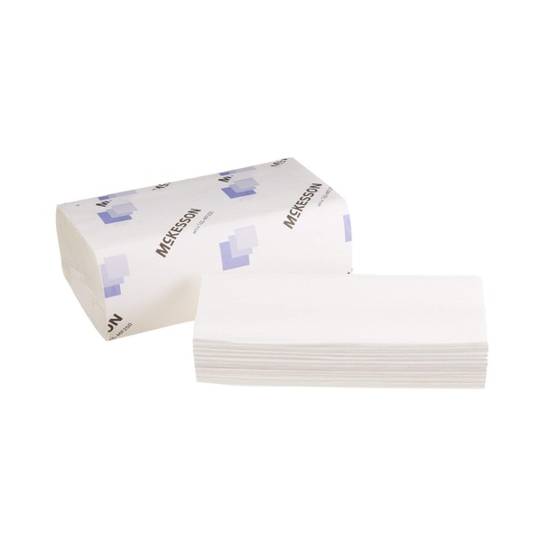 McKesson Multi-Fold Paper Towels for Bathroom or Kitchen, 1-Ply, White, 9.06 in x 9.45 in, 250 Towels, 1 Pack