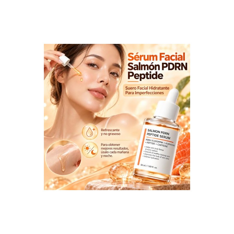 LUSCOR - Sérum Facial Salmón PDRN Peptide,Reducir las líneas finas