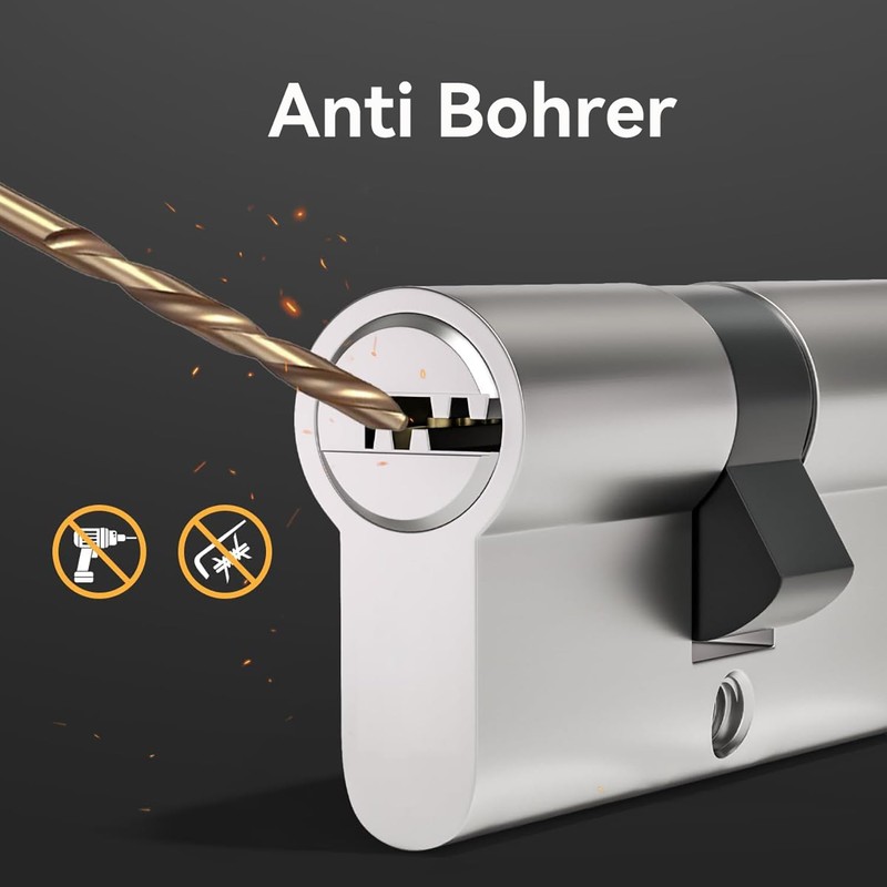 MANICAF Lock Cylinder 40/45 Cylinder Lock with 5 Keys, Profile