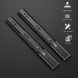 Ravinte 14 Inch Soft Close Drawer Slides 1 Pairs 2 Pack Black Full Extension Ball Bearing Drawer Glide Side Mount