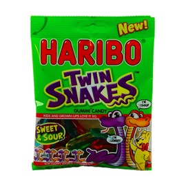 Haribo Twin Snakes Sweet & Sour Gummy Candy- 4oz Bag