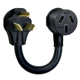 NEMA 10-30P Dryer Male to 10-50R Electrical Stove Female adapter. 250V 30AMP STW 10AWG 1ft