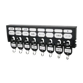 Carl Office Equipment Magnetic Key Hanger, Key Hook, Plastic, Black, 8-Hook, KH-8-K