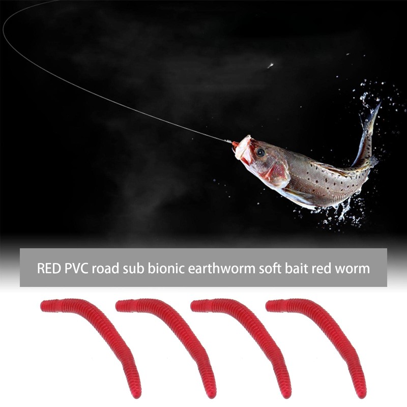 EMSea 200PCS Artificial Earthworm Fishy Smell Biomimetic Fishing Lure Soft