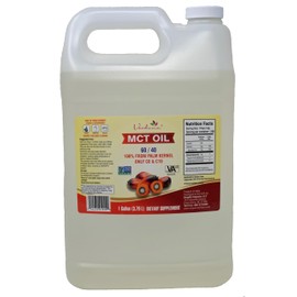 Verdana MCT Oil – Palm Kernel Derived – Kosher Food Grade – Vegan – NON GMO– Used for Keto, Paleo, Sports Nutrition, Aromatherapy, Massage, Ayurvedic Oil Pulling Oral Rinse Mouthwash – (1 Gallon)