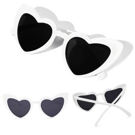 YOGFIT Heart Sunglasses for Women Fashion Classic Love Eye Protection Sunglasses Vintage Cute White Heart Sunglasses
