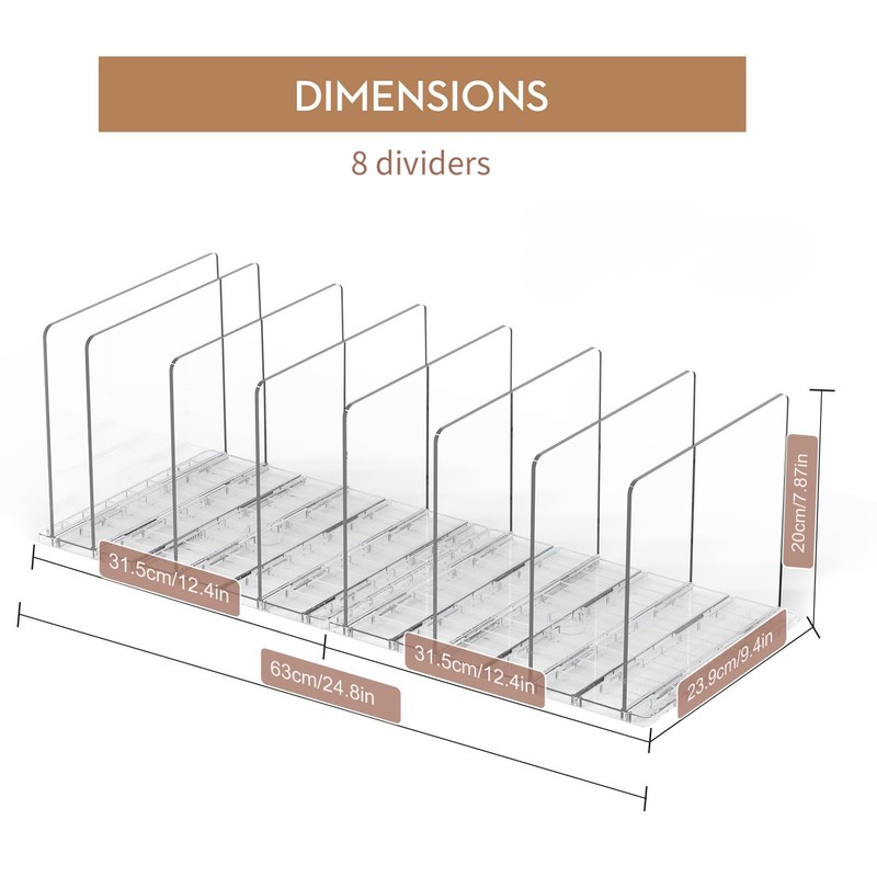 GoMaihe Bag & Purse Organizer for Closet: Adjustable Clear Handbag