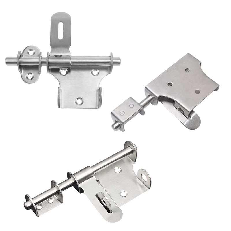 2 pieces stainless steel slide bolt lock, gate latch, sliding