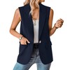 KateModa Womens Sleeveless Blazer Vest Open Front Lightweight Casual Blazer