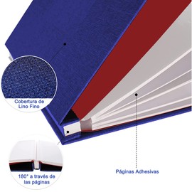 OLAIOO Álbum de Fotos Grande Álbum de recortes Autoadhesivo DIY 40 Páginas Libro de Fotos con Bolígrafo de Metal y Tablero de Plástico, Regalo para su Mamá, Familia, Hijos, Boda (Azul)