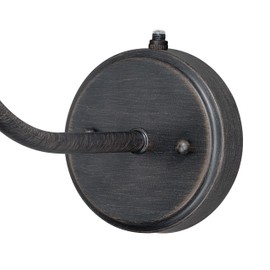 VAXCEL Indoor Outdoor Wall Light, Hammered Steel with Black Aged Iron Finish + Dusk to Dawn Photocell Sensor, Rustic Farmhouse Gooseneck Barn Light Ideal for Garage, Front Door, Porch and Patio