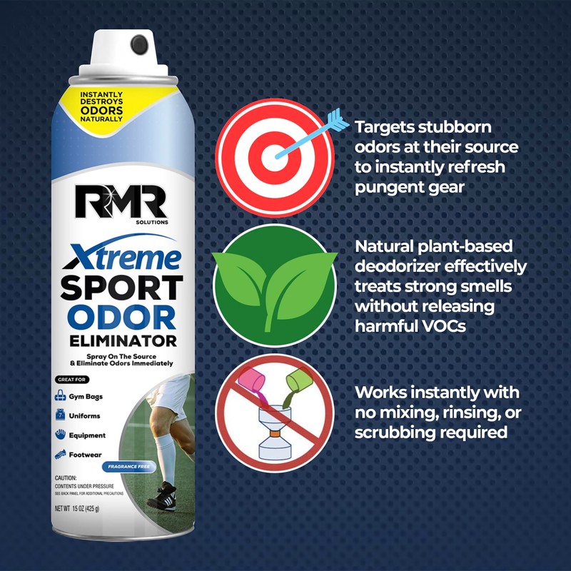 RMR Xtreme Sport Odor Eliminator Spray - Heavy-Duty Equipment, Uniform,