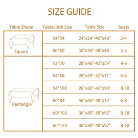 XWZO Faux Linen Rectangle Tablecloth - Wrinkle Free Washable Rectangular Table Cloth for Dining Room, Parties Outdoor Picnic Dust-Proof Farmhouse Oblong Table Cover, Beige, 60 x 102 Inch