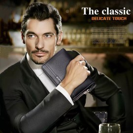 Unbranded Men's Genuine Leather Wallet Business Clutch Purse Mobile Phone Handbag Bag US