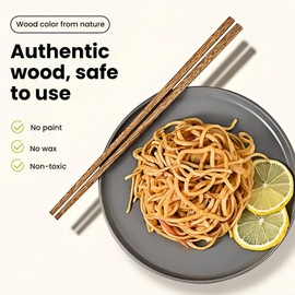 ZHANG XIAO QUAN SINCE 1628 5 Pairs 25cm Chinese Wooden Chopsticks Set – Premium Chicken Wing Wood Reusable Dining Sticks | Non-Slip Hand Polished, Dishwasher Safe & Eco-Friendly