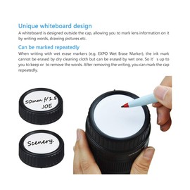 JJC Markable Camera Rear Lens Cap for Nikon F Lenses, Replace Nikon LF-4 Lens Cap - DIY Writable Lens Focal Ranges Organized Better