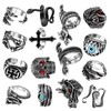15pcs Rings Set Vintage Snake Skull Shaped Adjust Opening Alloy