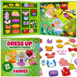 QUOKKA Magnetic Dress Up Dolls for Girls and Boys with 35 Magnetic Pieces, Creative Magnetic Play Set for Home & Travel, Perfect Magnetic Paper Dolls for Ages 3 and Up, Fine Motor Skills & Imagination