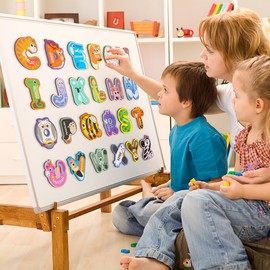 Magnetic Letters, Fridge Alphabet Magnets ABC for Toddlers 1-3, 26 PCS Cute Animal Uppercase Refrigerator Toys, Preschool Spelling Learning Games, Ideal Educational Gift for Kids 2 4 5 Years Old