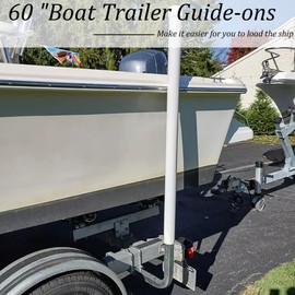 SEASAIL Boat Trailer Guide 60‘’ 316L Stainless Steel Seawater Corrosion Resistance Trailer Post Guide White UPVC Tube Trailer Guide Bars For Boats Canoe Fishing Boat Kayak Ski Boat and More heavy-duty