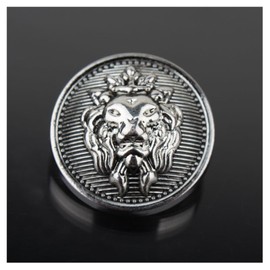 Botones de metal antiguo, forma redonda, 5 piezas, mini accesorios para manualidades (25 mm, plateada-2)