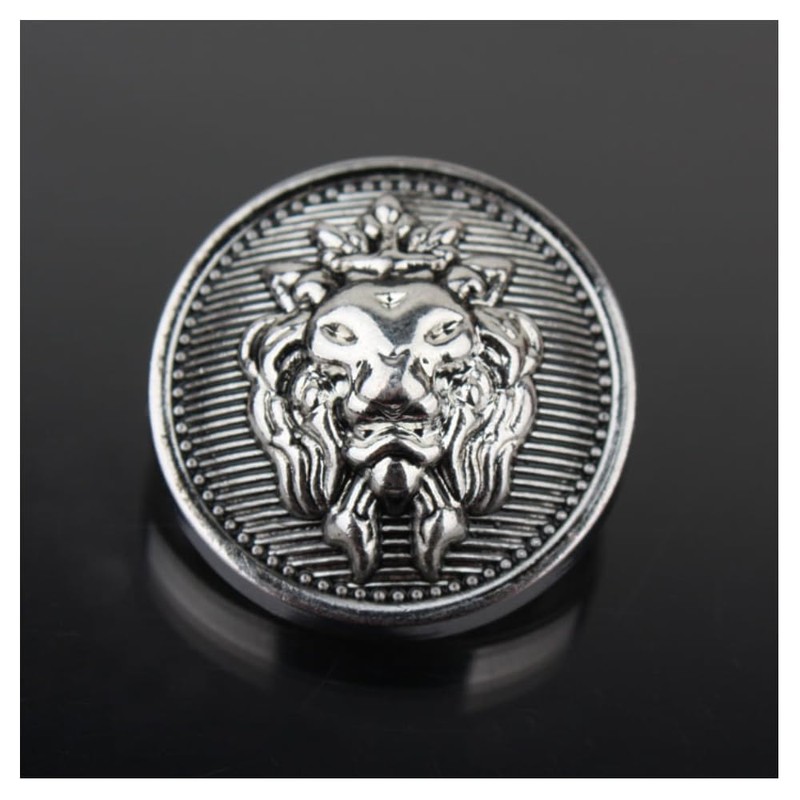 Botones de metal antiguo, forma redonda, 5 piezas, mini accesorios