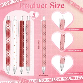 Sayglossy 36 Pcs Heart Ballpoint Pens Bulk with Black Ink Love Retractable Pens Bulk Party Favors Game Prizes for Coworkers Family Office School Supplies, 4 Styles