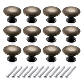 Set of 12 Vintage Round Chest of Drawers Knobs, Retro Pointed Single Hole Furniture Knobs, Furniture Handles, Furniture Knobs, Drawer Handles, Antique Brass Knob for Cupboard, Drawer, Kitchen