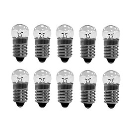 10x E10 Miniature Screw Base Light Bulbs 6V Flashlight Lamp Mini Light Bulbs (6, Volts)