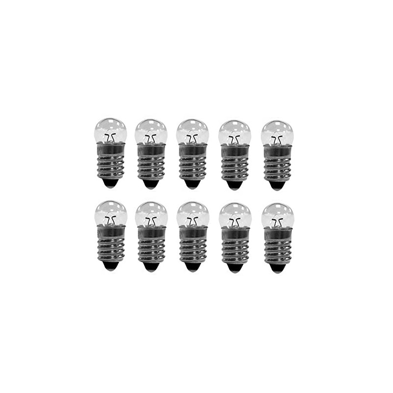 10x E10 Miniature Screw Base Light Bulbs 6V Flashlight Lamp