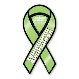 Lymphoma Awareness 2-in-1 Ribbon Magnet by Magnet America Is 8" x 3.875" Made for Vehicles and Refrigerators