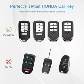 OFF WE GO for Honda Key Fob Cover, TPU Key Case Protection Compatible with Honda Accord Civic CR-V Insight Passport Pilot Ridgeline Odyssey Smart Remote Key Accessories (Silver White)