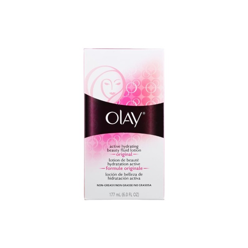 Olay Active Hydrating Beauty Fluid Lotion, Original, 6.0 Fl Oz
