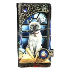 Fantasy Wallet with Cat - Hocus Pocus, Embossed Motif by Lisa Parker | Purse, Many Compartments, Wallet, Height 18.5 cm, multicoloured, Additional pocket