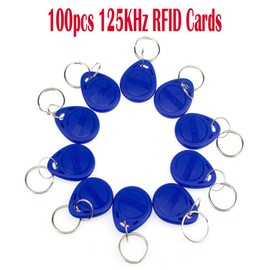 YAVIS 125KHz RFID Proximity ID EM4100 EM4102 Access Control Key Chain Key Fobs Smart ID Keycard for Door Electric Lock System NFC Token Tag 100 Pieces Blue