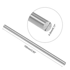 sourcing map Round Steel Rod, 4.3mm HSS Lathe Bar Stock Tool 100mm Long, for Shaft Gear Drill Lathes Boring Machine Turning Miniature Axle, Cylindrical Pin DIY Craft Tool, 10pcs