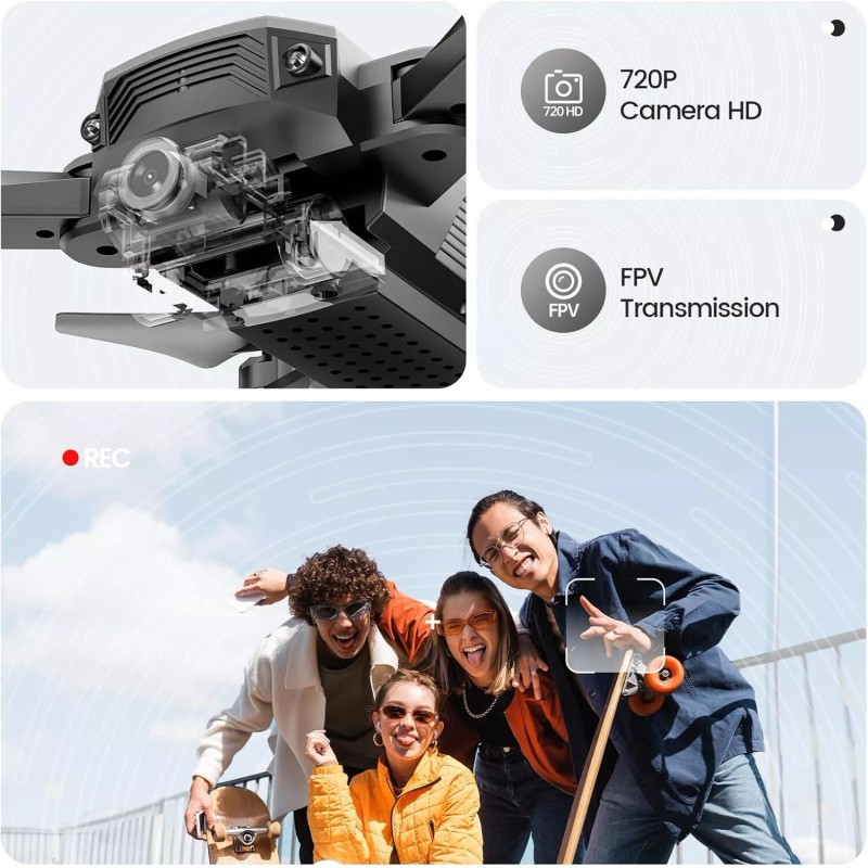 DEERC D20 Silver Mini Drone with 720P HD FPV Camera